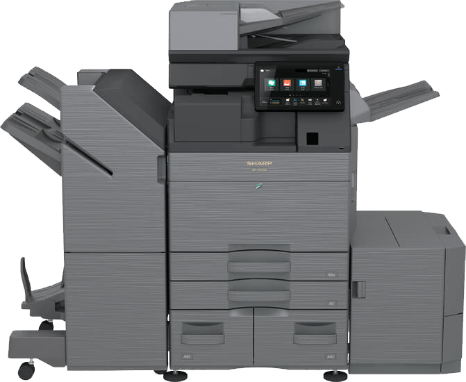 The front view of a Sharp BP-70c55 A3 Multi Function Photocopier